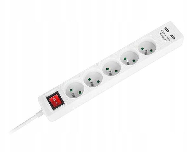 Przedłużacz Elektryczny 5 Gniazd +2xUSB 5,0m 4046