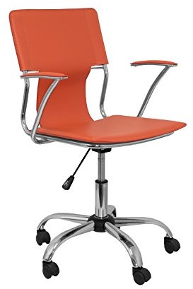 Piqueras y Crespo piqueras Y crespo model 214  ergonomiczne, krzesło biurowe z mocnym ramionami, z regulacją wysokości i obrotu o 360 stopni  w wyściełane siedzisko i oparcie ze sztucznej skóry, pomarańczowy