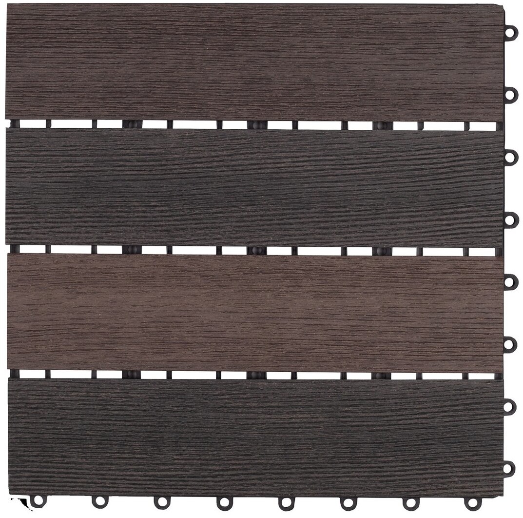 DLH Podest tarasowy kompozytowy struktura drewna brąz 30 cm x 30 cm x 2,1 cm