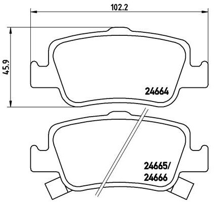 BREMBO Zestaw klocków hamulcowych, hamulce tarczowe P 83 080