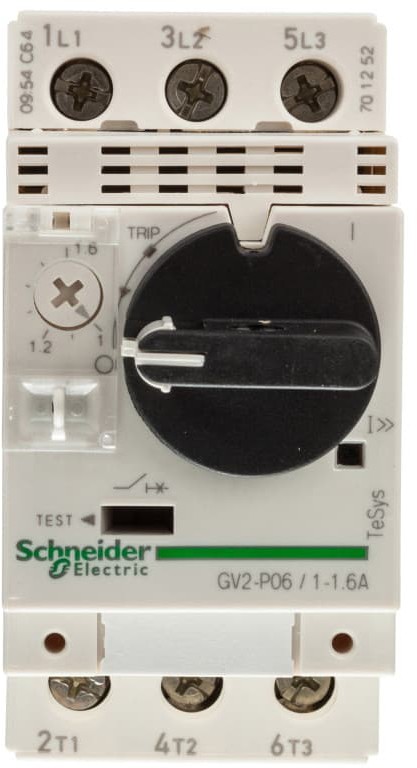 Schneider Electric Wyłącznik silnikowy 3P 0,55kW 1-1,6A GV2P06