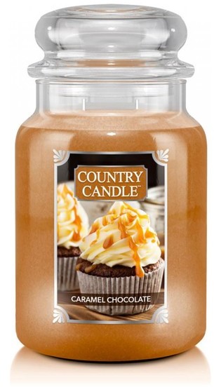 Country Candle Country Candle Duża świeca zapachowa z dwoma knotami caramel chocolate 680g