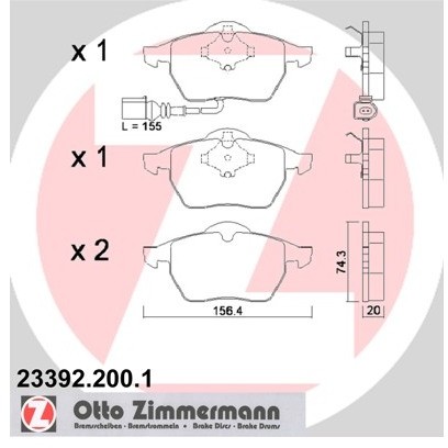 ZIMMERMANN Klocki hamulcowe - komplet 23392.200.1