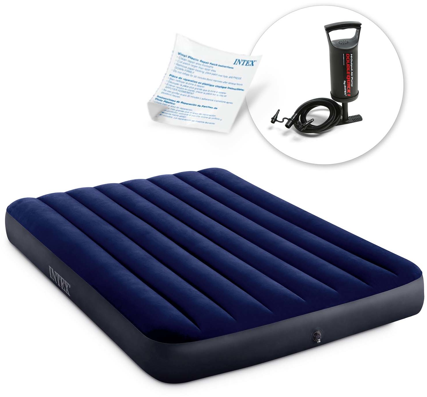 Intex Materac dmuchany dwuosobowy z pompką tłokową INTEX 64758 - 68612 64758-68612