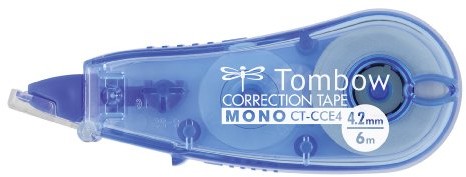 Tombow korygowanie Mini Roller, środkowy odwijania, 4.2 MM X 6 m, blistrowane, przezroczysty niebieski 4003198403253
