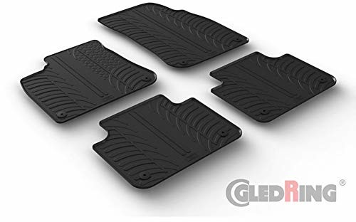 GledRing 0651 zestaw mat gumowych Touareg 5/2018-(profil T 4-częściowy + klipsy montażowe), czarne
