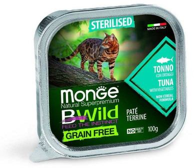 Monge BWild GF Sterilised karma dla kotów sterylizowanych tuńczyk 100g