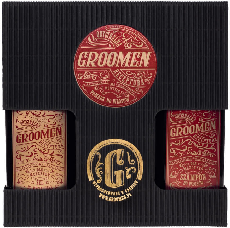GROOMEN GROOMEN Zestaw do ciała i włosów FIRE szampon pomada żel do ciała)