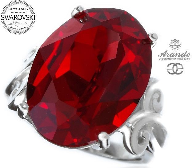 Swarovski Arande pierścionek czerwony SIAM SREBRO CERTYFIKAT 700297