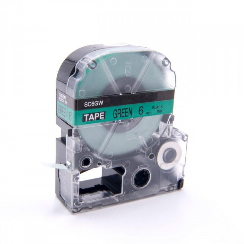 Epson LK-SC6GW, 6mm x 9m, czarny druk / zielony podkład, taśma zamiennik