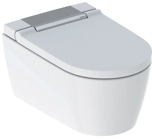 Geberit Ceramika AquaClean Sela Toaleta WC myjąca 56,5x37,5 cm bez kołnierza z deską biała/chrom 146.222.21.1