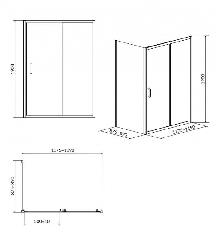 Cersanit Arteco 120x90x190 S157-012