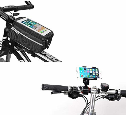 Samsung Shot Case Zestaw rowerowy do smartfona Galaxy A9 (uchwyt rowerowy kierownica + torba z ekranem dotykowym) MTB rower rower (czarny)