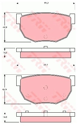 TRW Zestaw klocków hamulcowych, hamulce tarczowe GDB306