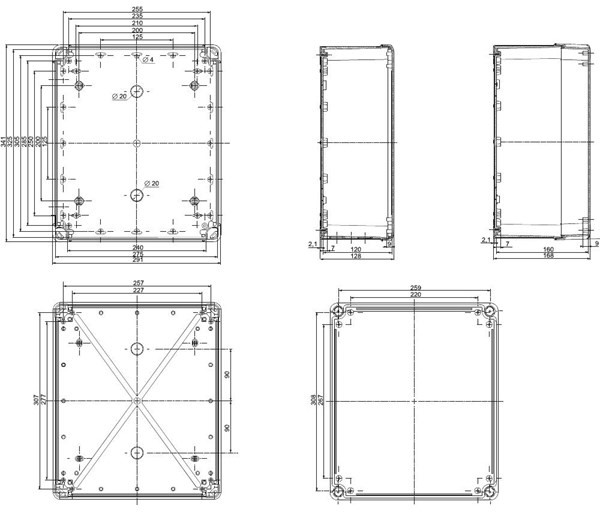 SCHNEIDER Abs ind box 341x291x128 lo tr NSYTBS342912