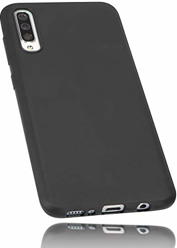 Mumbi etui z prawdziwej skóry kompatybilne z Samsung Galaxy A70, skórzane etui, białe Samsung Galaxy A70