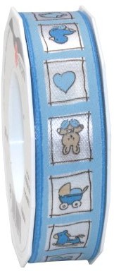 Unbekannt Pasek z materiału 25 MM/20 m Natale H. Niebieski 4792520-602