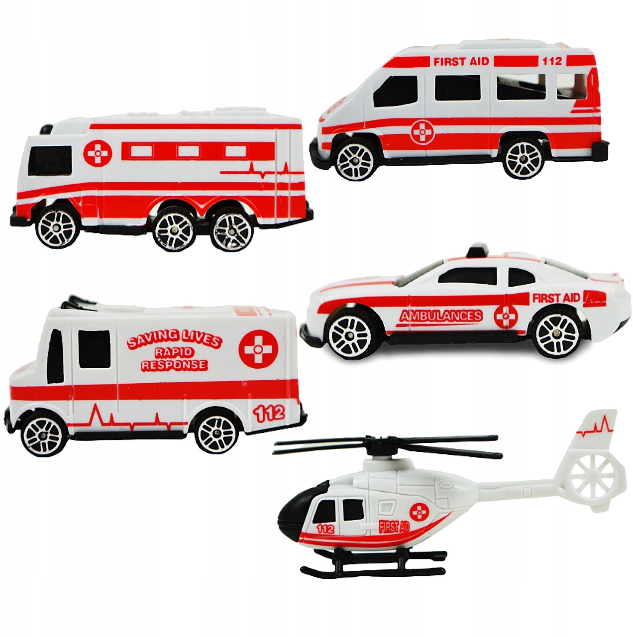 Zestaw aut karetka pogotowia ambulans 10szt