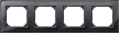 Merten 489403 m-Plan prawdziwe szkło ramki, 4 kieszeń, Onyx Czarny
