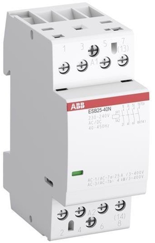 ABB Esb25-40n-01 installation contactor 4no/0nc 24 v ac/dc 1SAE231111R0140