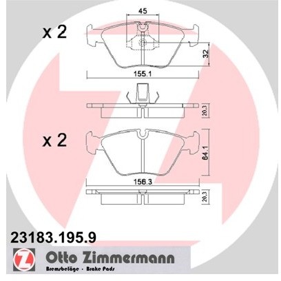 ZIMMERMANN Klocki hamulcowe - komplet 23183.195.9