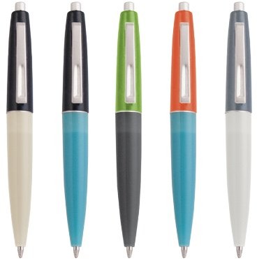 Kikkerland zestaw mini długopisów, stylistyka retro, 5 sztuk