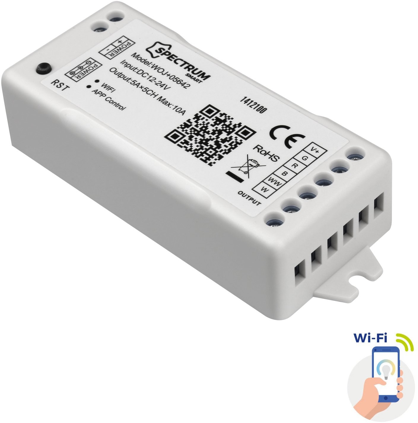 Spectrum Kontroler do pasków LED RGBW+CCT+DIMM 12/24V DC 120W/240W Wi-Fi SMART WOJ+05642 WOJ+05642