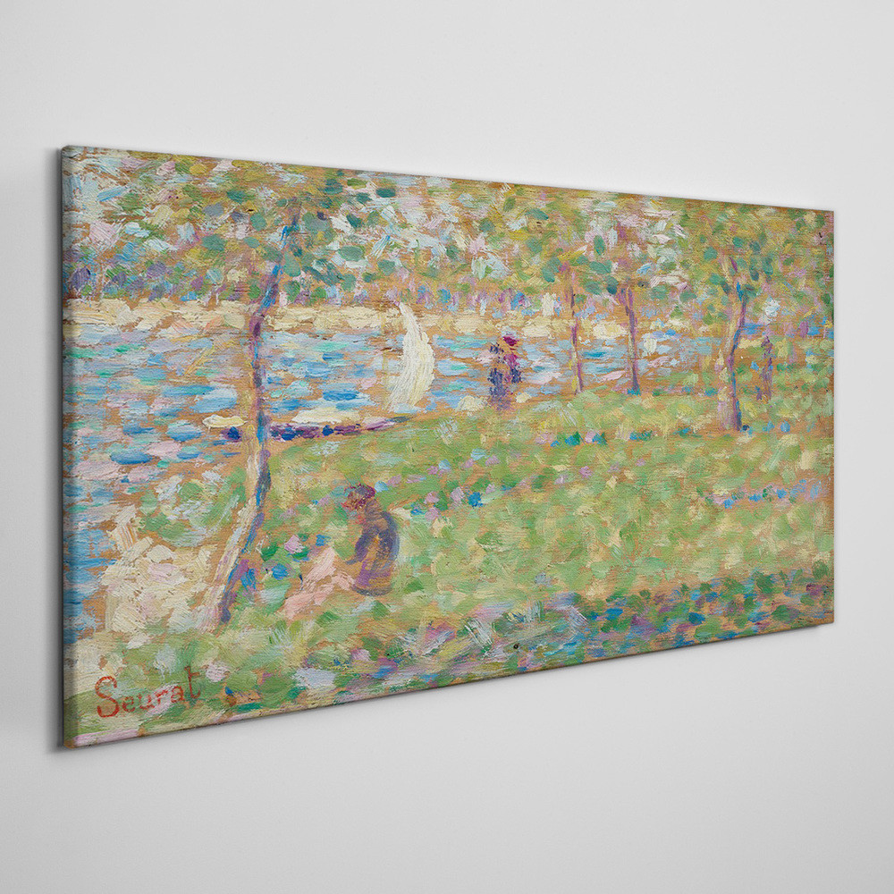 PL Coloray Obraz na Płótnie Wyspa Malarstwo Seurat 100x50cm