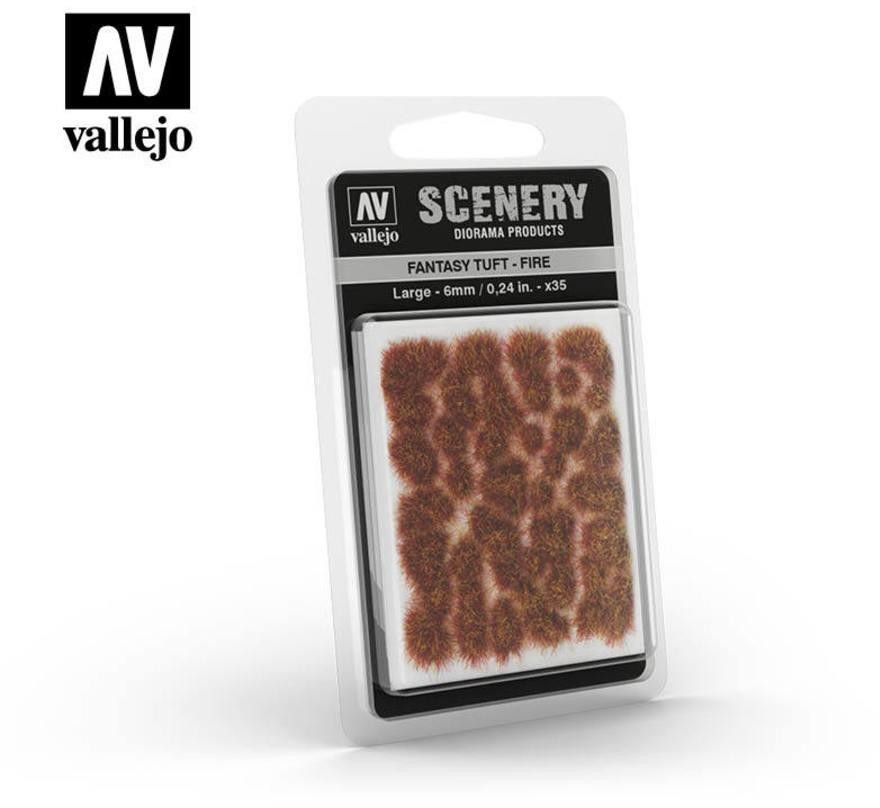 Vallejo Kępki samoprzylepne ogniste - Fantasy Tuft Fire 6mm / 35 szt. Vallejo SC431