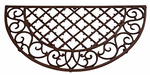 Dragimex Esschert Design lh46 mata przed drzwi romby półokrągła mata przed drzwi, żeliwo, brązowa, 67,5 x 34,5 x 1,9 cm LH46