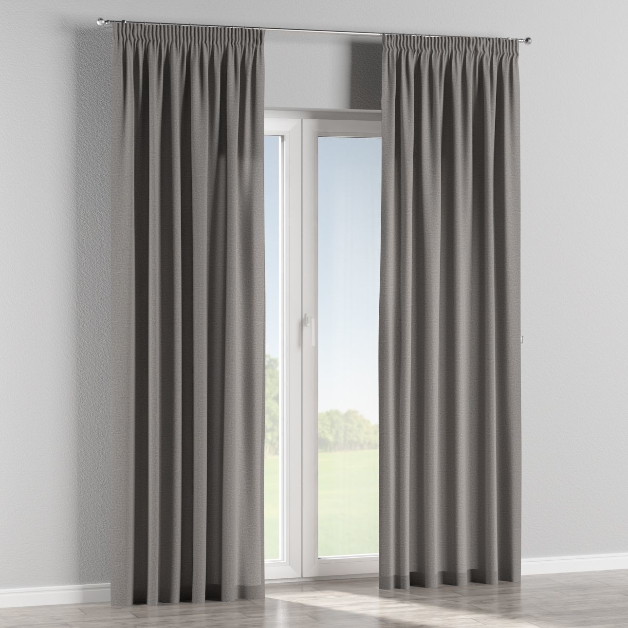 Dekoria Zasłona na taśmie marszczącej 1 szt. szary 1szt 130 × 260 cm Edinburgh 300-115-81