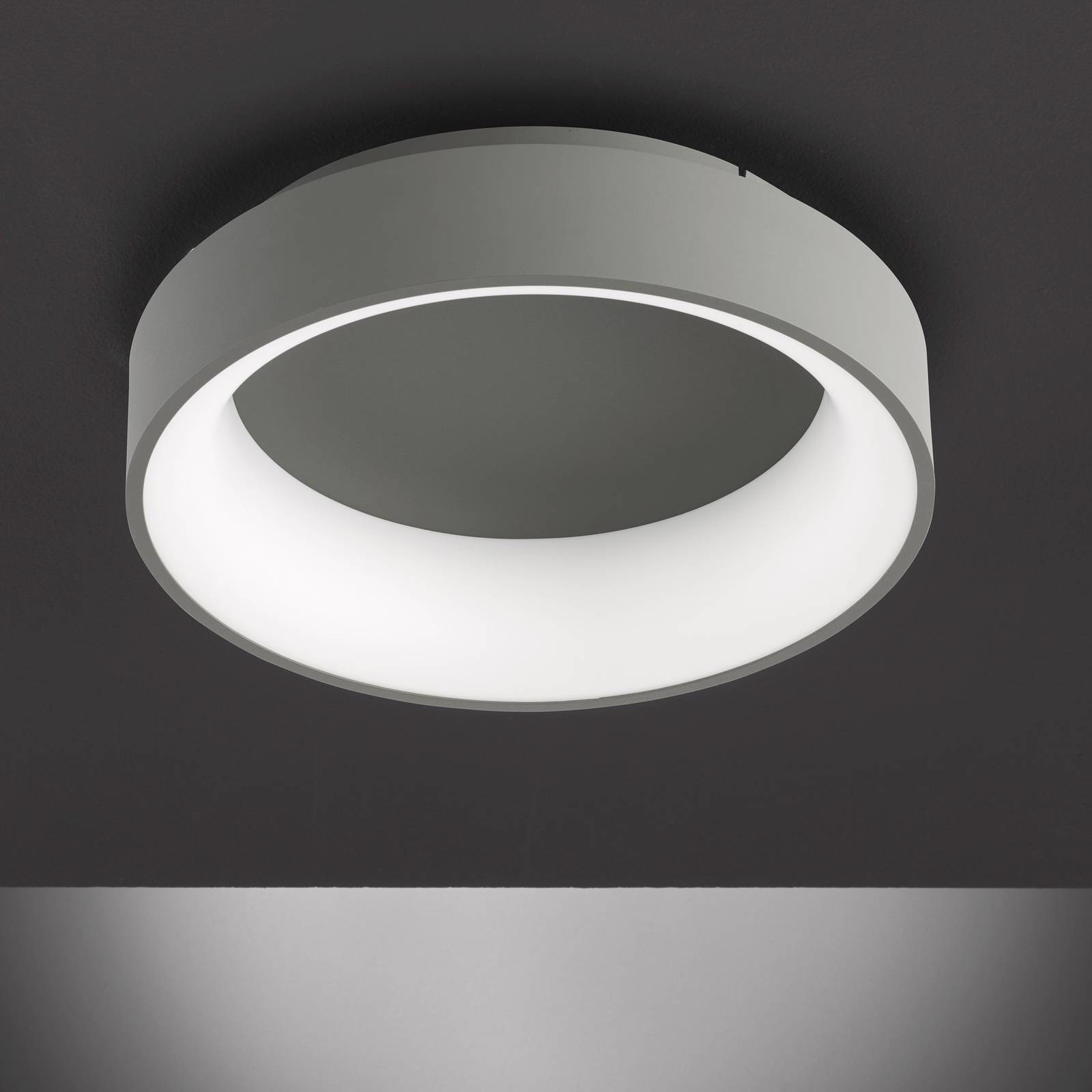 Wofi Lampa sufitowa LED Shay 3-Step-dim, szara, 45 cm