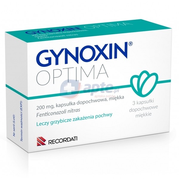Reckitt Benckiser Gynoxin Optima 200mg x3 kapsułki dopochwowe miękkie