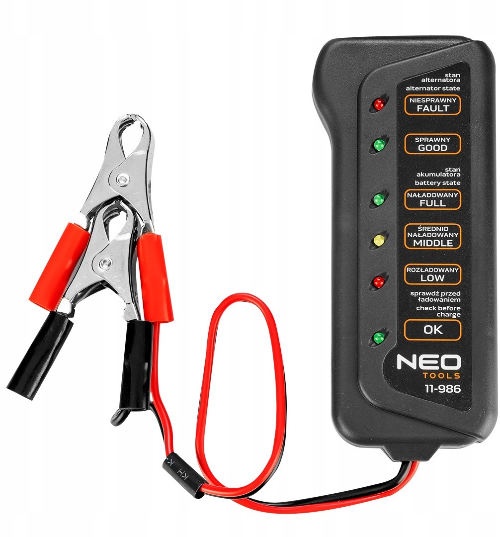 Tester akumulatorów i ładowania 12 V Led