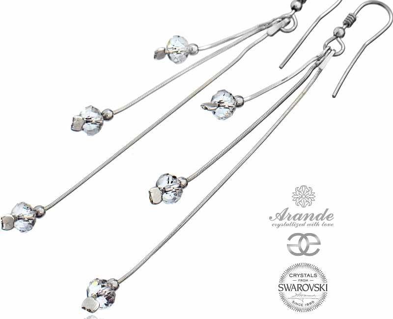 Swarovski długie kolczyki CRYSTAL Srebro CERTYFIKAT