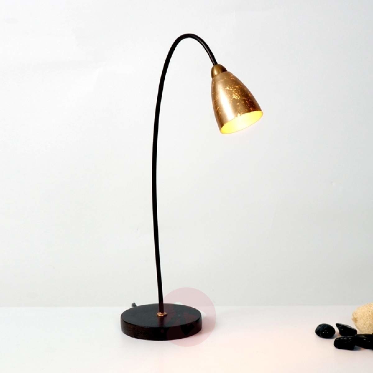 J. HOLLÄNDER Cenna lampa stołowa Alice złoty klosz