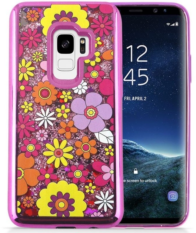 Zizo Liquid Glitter Star Case Etui Samsung Galaxy S9+ (Multiflowers) 1GLST2-SAMGS9PLUS-MTFL