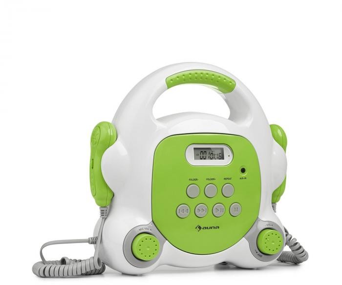 Auna Pocket Rocker BT, odtwarzacz karaoke BT, port USB, MP3, 2x micro, kolor zielony MG10-Kar Player-WH/G