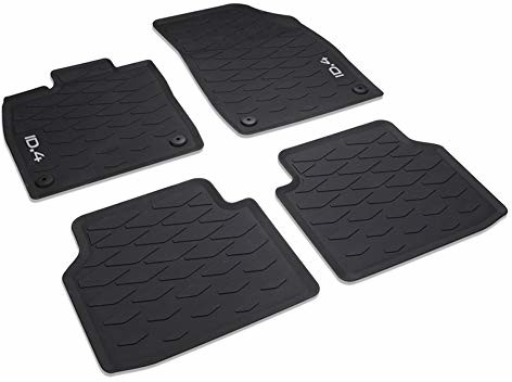 Volkswagen Volkswagen 11B06150082V gumowe dywaniki premium na każdą pogodę 4X gumowe dywaniki z napisem ID.4, czarne 11B06150082V
