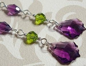 Swarovski piękne kolczyki AMETHYST CHARM