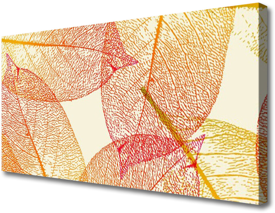 PL Tulup Obraz na Płótnie Liście Sztuka Roślina 100x50cm