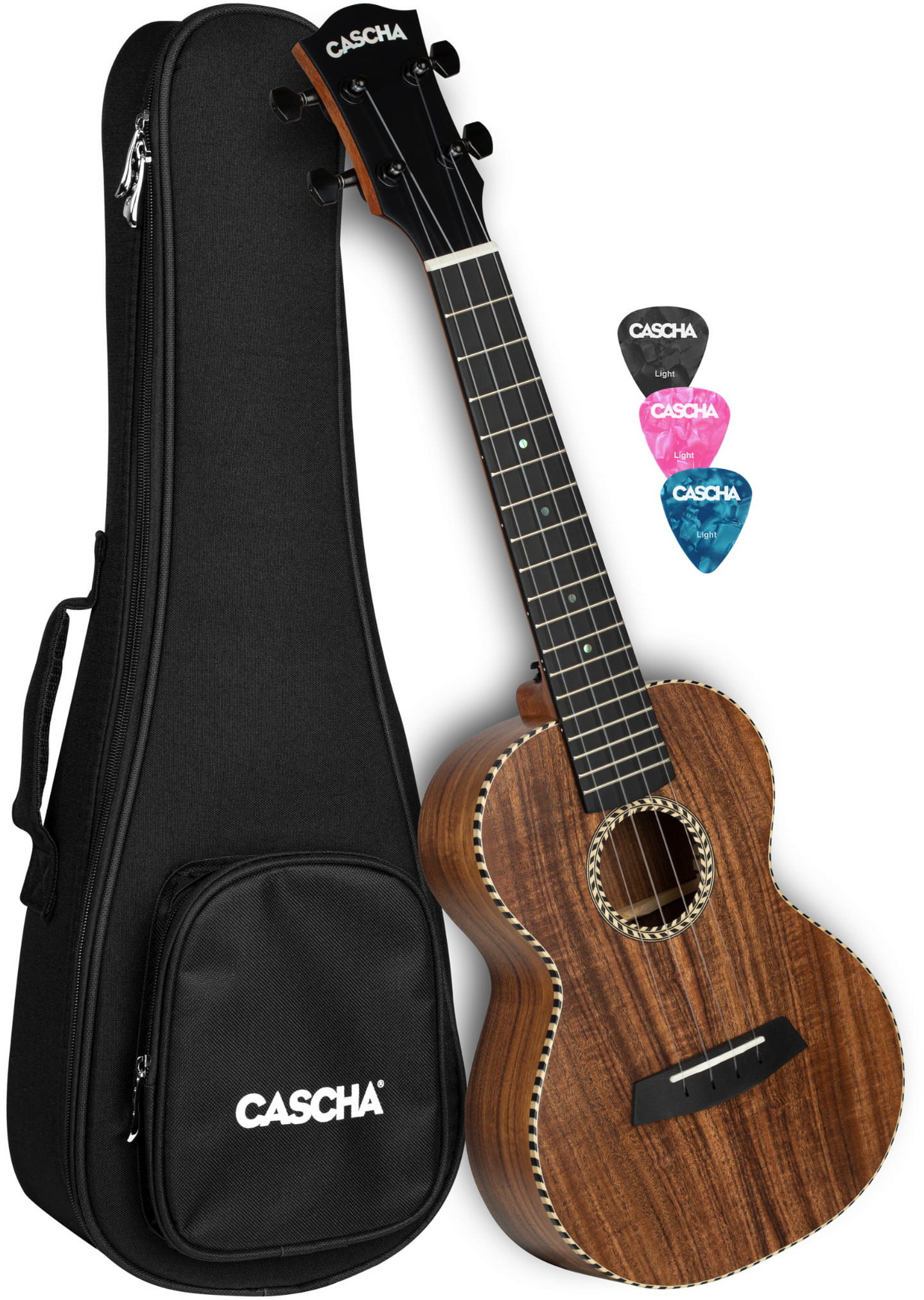 Cascha Cascha HH 2310 Acacia All Solid Ukulele Koncertowe SET Gratis Prezent od Kup Instrument! HH 2310