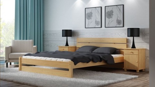 UrokDrewna Łóżko drewniane sosnowe do sypialni Skandia 180x200