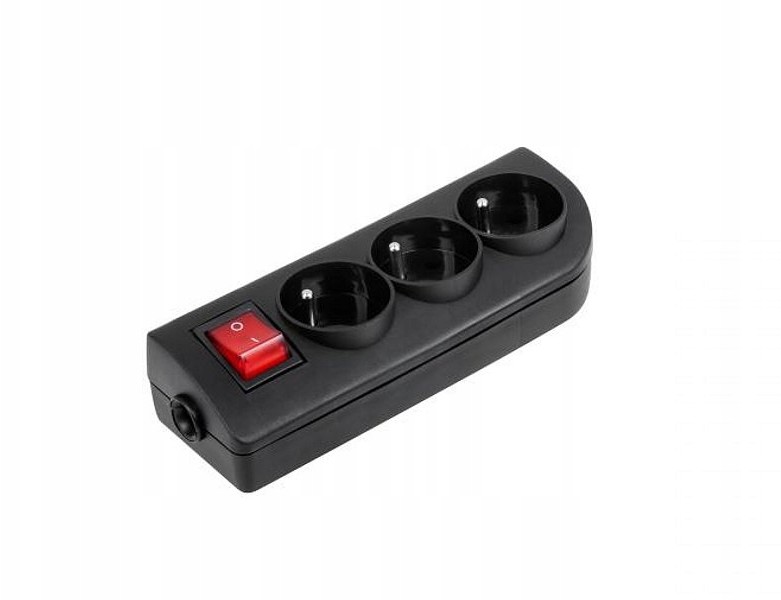 Listwa sieciowa 3 gniazda uziemienie i wyłącznik