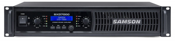 Samson SXD7000 - wzmacniacz mocy 2 x 550W/8 , 2 x 1000W/4, DSP - EQ, Limiter, Delay. XLR -Jack / Speakon - zaciski