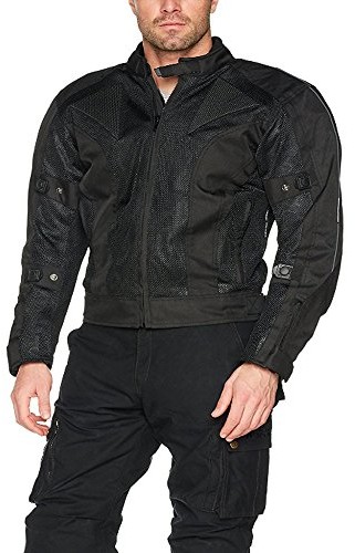 Bikers Gear Australia Gear Australia Chicane lekka letnia siatka przepływ powietrza wentylowana kurtka motocyklowa z CE 1621-1 zdejmowana pancerz wodoodporna wkładka Cordura, czarna, 4XL SN-5LVT-ZSJ8
