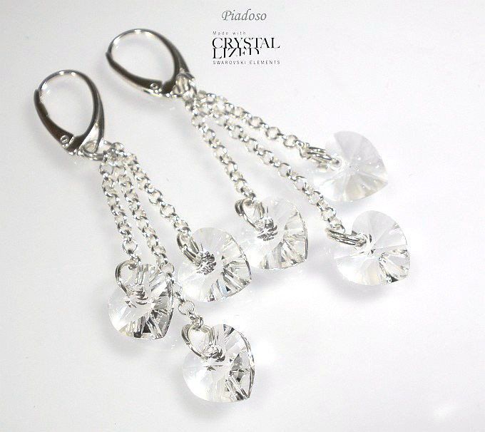 Swarovski długie kolczyki Srebro CERTYFIKAT