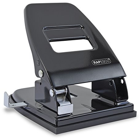 Rapesco pf88 a0b1 88 dziurkacz 2-krotnie (30 arkuszy) biuro dziurkacza czarno-metalowym PF88A0B1