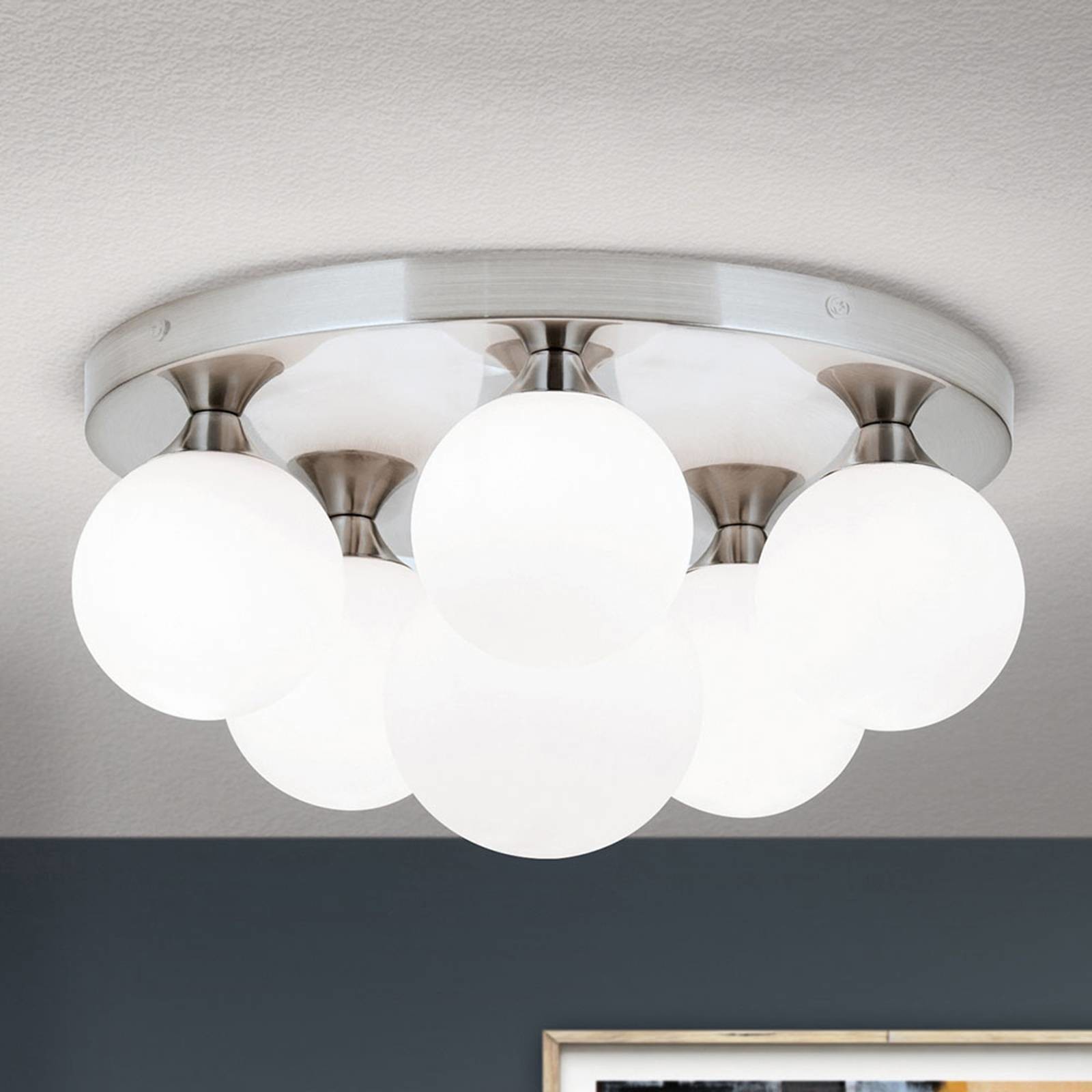 Orion Lampa sufitowa Snowwhite, rozeta 36 cm nikiel