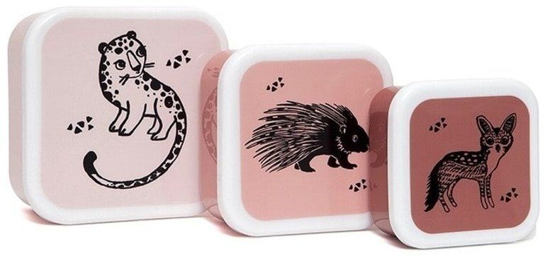 Petit Monkey Petit Monkey - Petit Monkey  -  3 Śniadaniówki Lunchboxy Desert Rose